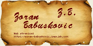Zoran Babušković vizit kartica